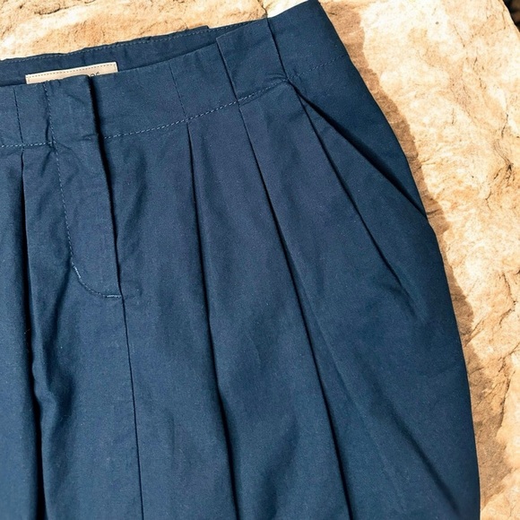 See by Chloé Navy Blue 100% Cotton Pleated Mini Skirt Size 2 Made in Italy - Picture 5 of 13